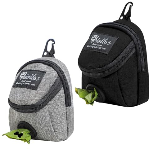 GSrenyu Dog Treat Pouch 2 Pack Dog Treat and Poop Bag Holder With Waist Belt Clip Walking Bag For Dogs Cats Training Travel Walking