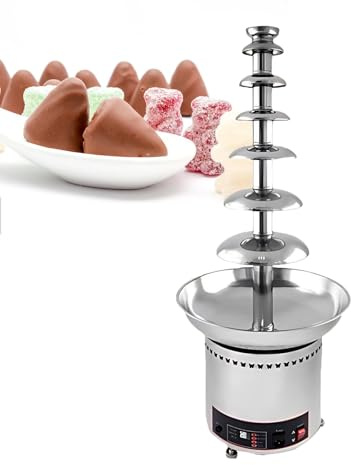 SHEUAO Chocolate Fountain Large Fondue Sets For Chocolate Electric Chocolate Fountain Machine Chocolate Fondue Set For Party Wedding And Birthday Enjoy Strawberries,Apple Wedges And More 7layers