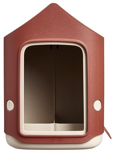 Elho Cosy Bird Feeder 18cm - Vogelfutterhaus und Vogeltränke - 100% recyceltes Plastik - L17.6 x B18 x H23 cm - Rot/Tuscan Red