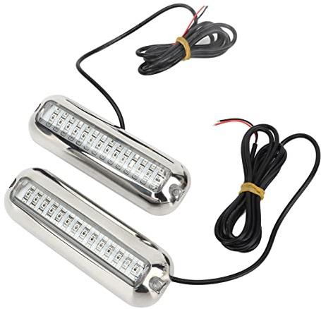 Qqmora Super Bright 42LED Marine Transom Light, IP68 Anti Water Underwater Boat Light, 1500LM Pontoon Boat Lamp for Night Fishing, 10-36V (Blue Light)