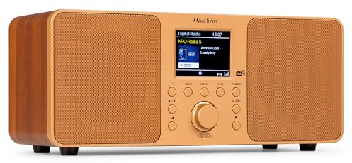 Audizio Genua DAB Radio mit Bluetooth – Stereo DAB Plus Radio mit Fernbedienung, 60 Speicherplätze, Auto Scan, Line-Out, USB, Ideal für Zuhause und Unterwegs, Einfache Bedienung - Kupfer