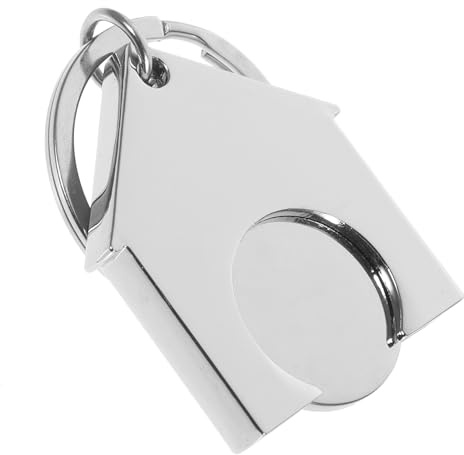 TOVINANNA Shopping Trolley Token Keychain with Metal Key Ring, Portable Hanging Cart Token Pendant for Supermarket Grocery Use