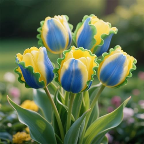 Tulpen zum Anpflanzen/winterhart mehrjährig/Schnellwachsend/Lange Blütezeit–Hochwertig,gemischt,selten,ausgewählt/Pflegeleicht-4rhizome-F