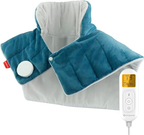 Comfytemp Heizkissen für Nacken Schulter mit 9 Wärmestufen Nackenwärmer | 1 kg Voll gewichtetes Wärmekissen 0,5-9h Abschaltautomatik Elektrisches Schulterwärmer Geschenke für Mütter Frauen Mama Papa