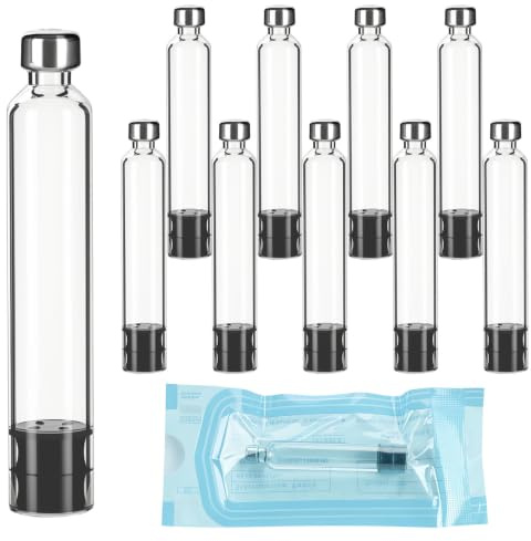 AOOSU 10 st 3 ml utbytespatron för peptidpenna, peptidnålar individuellt förseglade påfyllningspatroner, återanvändbara peptidpennor 3 ml pens Dartridge passar V1 V2-serien pennor