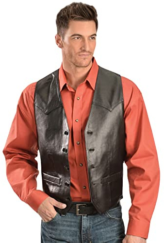 Scully Men's Lamb Leather Vest Black 46 REG