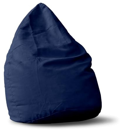 Lumaland Pouf Poire XL Plus 220 L | Ligne Confort 65 x 80 cm | Fauteuil Poire Adulte et Enfant pour Salon | Bean Bag Pouf Intérieur avec Coutures Solides [Bleu Marine]