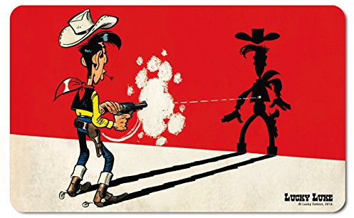 Logoshirt® Lucky Luke I Faster Than His Shadow I Tabla de desayuno I Tabla de cortar I 23x14cm I Lavable en lavavajillas y resistente al calor I Diseño Original con Licencia