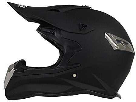 Mangen Casque de Moto Motocross Cross intégral Vélo Off-Road VTT Noir Mat (S)
