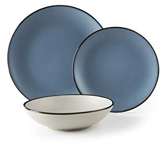 Excelsa Servicio de platos, azul, 18 piezas