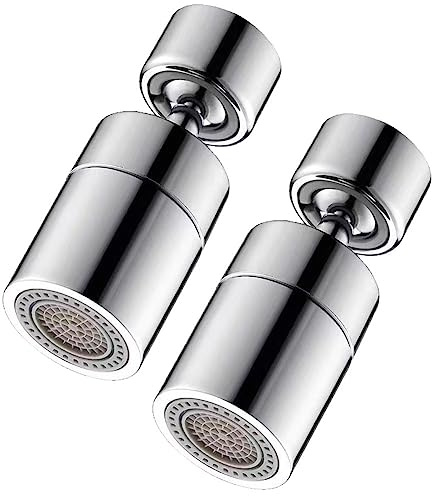2 Stücke Wasserhahn Aufsatz Schwenkbar,Wasserhahn Sprudler m22, Luftsprudler Schwenkbar,360° Drehbar Wassersparer für Wasserhahn, luftsprudler edelstahl für Küche/Bad