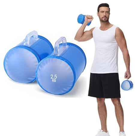 Nicoone Pesas de agua, pesas ajustables, portátiles, juego de pesas de entrenamiento con agua para entrenamiento central, entrenamiento de fuerza