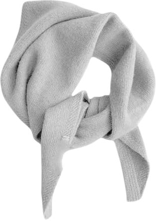 Einfarbiger gestrickter Dreieckstuch, multifunktional, warm, Kopftuch, Schal, Damen, für den Winter, grau, One size
