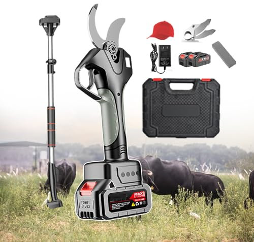 forplubossmmp Forbici Elettriche E Forbici da Potatura per Giardino, Forbici da Potatura per Giardinaggio 21v 2.0ah Tagliasiepi Elettrico per Frutteti(con Asta Telescopica E Cassetta degli Attrezzi)