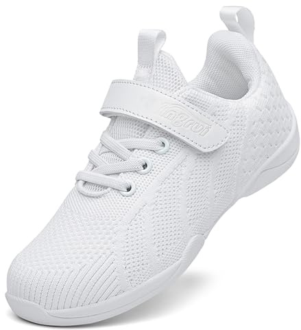 PPXID Girls' Cheer Shoes Team Sports Competition Shoes Cheerleading Dance Trainers White 5 UK