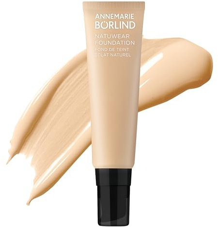 ANNEMARIE BÖRLIND Naturwear Foundation Light Ivory 30ml, Pre-Aging Make-up | Flüssige Foundation, Nude Finish, Kaschiert Falten, Definiert Konturen, Frischer Glow, Cremige Textur, Aufbauende Deckkraft