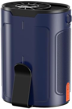 Refluxe - Ventilateur de cou avec 6600 tr/min, 4 vitesses, autonomie de 25 heures, ventilateur USB-C portable pour le camping, l'extérieur, le bureau (Bleu)