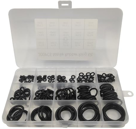 200Pcs O-Rings Gasket Kit 15 Size Rubber Washers Seals Assortment Set Assorted Electrical Gasket Rings Insulating Rubber Washer Kit