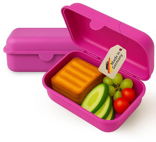 MEBY Set med 2 matlådor – matlåda för barn och vuxna – BPA-fri, diskmaskinssäker, mikrovågsugnssäker – robust snackslåda/frukostlåda med utbytbart lock (erikalila)
