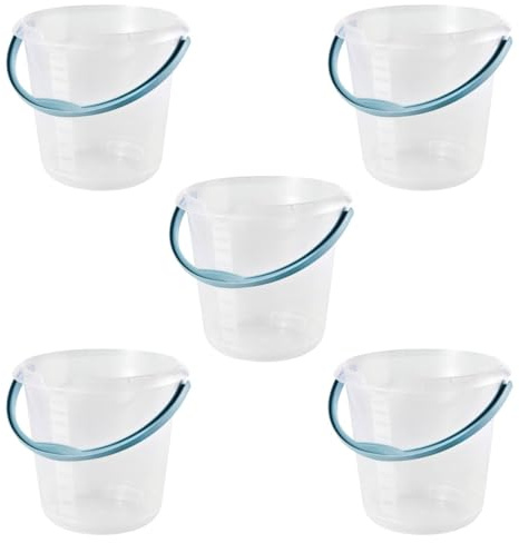 Keeeper, Mika Hink Med Integrerad Mätskala Och Ergonomiskt Handtag, 5 Stycken, 10 L, Naturligt Genomskinlig