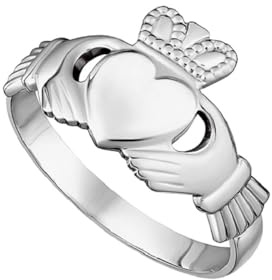 Red Crimson Sterling Silver Claddagh Ring Various Sizes G-Z (J)