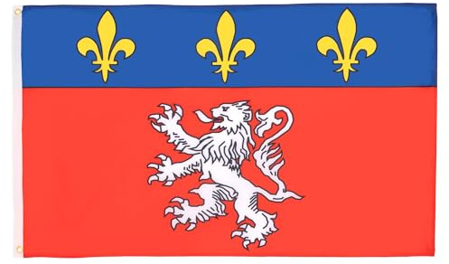 AZ FLAG Drapeau Province du Lyonnais 150x90 cm Polyester 100D 2 Œillets | Usage intérieur et extérieur Drapeau décoratif de Lyon coutures doubles et bords renforcés avec œillets métalliques