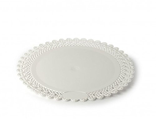 VASSOIO TRINATO CIRCOLARE IN PLASTICA BIANCO 10 PZ (32 CM)