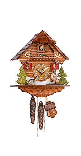 Hekas Kuckucksuhr Schwarzwaldhaus mit beweglichem Holzhacker KA 1634 EX