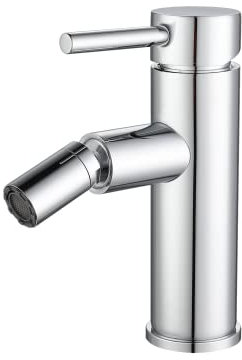 VALAZ Rubinetto Bidet Cromato | Miscelatore Lavabo Bagno Acqua Fredda e Calda, Risparmio Acqua | Installazione Facile e Veloce | Ottone, Inossidabile, Elegante, Rotondo, Serie Palancia