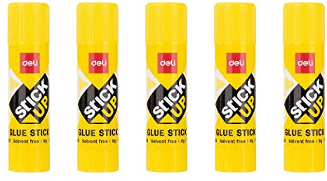 DELI Sticks Up - Bastoncini di colla forte PVP 8 g, senza solventi (Confezione da 5)