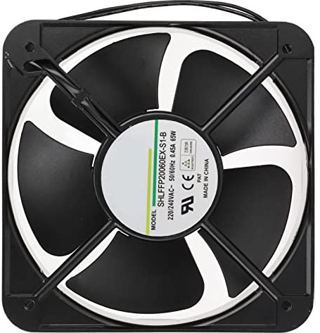 Zunate Ventilador de Caja, 65W 0.45a 2500R/min 200mm Doble Rodamiento de Bolas Ventilador de Refrigeración Industrial Radiador del Disipador de Calor de la Computadora, para Chasis, Gabinetes