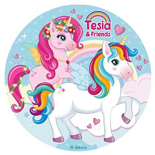 Dekora, Unicorn, Cake Topper, Edible Image for Decorating Birthday Cakes, Wafer Disc 20 CM