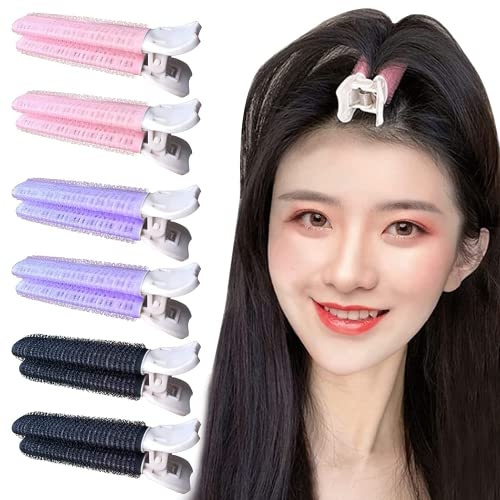 6Pcs Große Lockenwickler Set für Volumen - DIY Styling Werkzeug, Hitzefreie Haarstyling für Damen (Rosa+Lila+Schwarz)