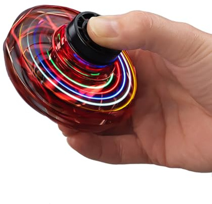RED5 Flying Vortex Spinner Rot – Fliegender Fidget Spinner mit LED Licht – Bumerang Drohne für Kinder & Erwachsene – Schwebendes UFO Spielzeug – USB Aufladbar & Sicher