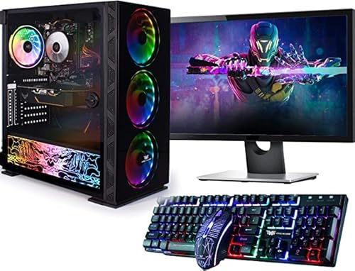 Veno Scorp ARGB GAMING PC or PC Set i5 240 SSD 500 HDD 8GB RAM 2GB DDR5 GT1030 PC Set With Single 22” Monitor Win 11 Wifi NeonZilla