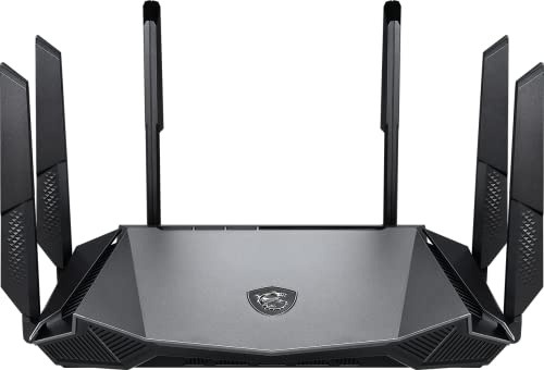 MSI Radix AX6600 WiFi 6 Tri-Band Gaming Router, AI QoS, 1.8GHz Quad-Core Processor, MU-MIMO, Gigabit Wireless, 8-Stream, High Speed Long Range