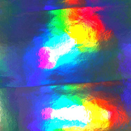 Finest Folia Din A4 Bogen Bastelfolie Selbstklebend Künstlerfolie Plotterfolie Plottfolie Hologramm Glitzer Folie Basteln DIY (Rainbow, 10er Set Din A4 Bögen)