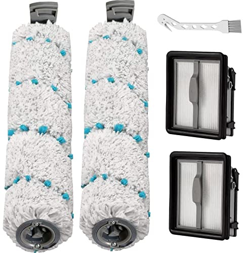 2 Multiflächen-Bürstenwalzen + 2 Filter-Set für Bissell CrossWave X7 3350F 2832Z 2955Z Staubsauger, alle in einem Nass-Trocken-Ersatzteile mit Reinigungsbürste