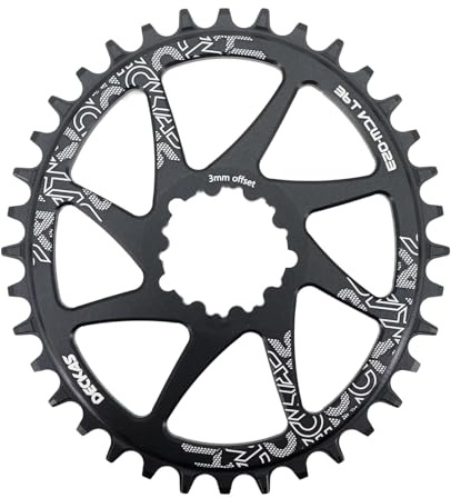 DJC GXP Kettenblatt Direktmontage 3 mm Offset Rund Oval Kettenblatt für Sram GXP Interface Kurbelgarnitur Aluminium Leicht 30 32 34 36 38 Zähne