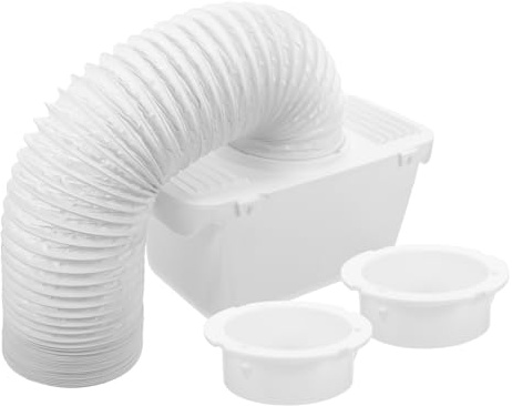 Dryer Vent Connector Kit Plastic Replacement Part for Drum Dryers | White Finish, Water Collection and Lint Collection, Filters out Fine Dirt for Clothes