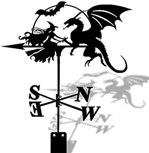 ANCNA-U Wetterfahne, Hexe, Drache, Silhouette, Bauernhof, Windfahne, Windrichtungsanzeige, professionelles Messwerkzeug, Geschenke
