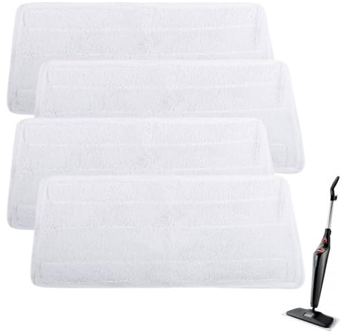 4 Stück Mikrofaser Ersatzbezug für Vileda Dampfreiniger XXL Waschbar Weiß | Ersatzbezüge Pads für Vileda Steam PLUS XXL Dampfreiniger Wiederverwendbar Ersatzbezug für Vileda Dampfreiniger