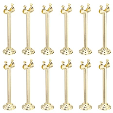 sourcing map 12Pcs Table Number Holder 3.9 Inch Place Card Holder Picture Holders Gold Table Sign Holders for Wedding Anniversary Birthday Party