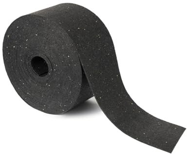 KARAT Terrassenpads auf Rolle - 10 Meter / 80mm x 5mm - Bautenschutzmatte Gummigranulat - Unterlegpads für Terrassendielen - Individuell zuschneidbar - Streifen Gummipads - Cargo Mat 7210