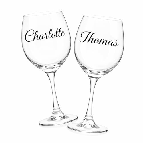 Stickers Prénoms Personnalisés pour Verres, Flûtes à Champagne et Gobelets – Autocollants Vinyle Mariage, EVJF, Anniversaire, Baptême – Marque-Verres – Fabrication Artisanale Française