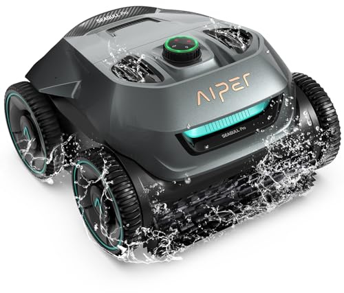 AIPER Robot de Piscine Fond et Parois, Système à 4 Moteurs, Navigation WavePath, Aspirateur de Piscine sans Fil, pour Piscines de 150 m², Autonomie de 150 Minutes