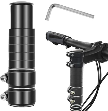 BDHYYM Fahrradlenker erhöhung Höhenadapter, Erhöhen Sie die Höhe von 10 cm Fahrradlenker Vorbauv, Fahrrad Vorbau Fabelschaftverlängerung, geeignet für 28,6 mm Lenker, mit Sechskantschlüssel,Schwarz
