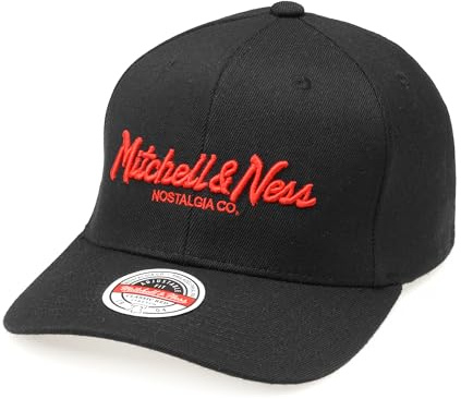 Mitchell & Ness Pinscript Basecap - Klassisk Röd Snapback-Stängning (justerbar/sträckbar), Herr, Dam, Barn, Unisex, Vår, Sommar, Höst, Vinter, svart-röd, one size