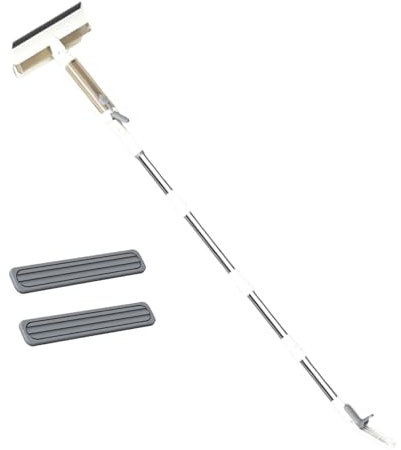 TAIZhiChen Appareil de Nettoyage de Vitres avec Manche Télescopique, Essuie-glace Double Face pour Vitres, 2 Cotons-tiges