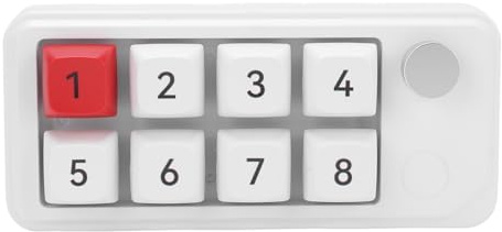 Bewinner ABS Mechanical Numpad Programmable Macro Keypad, USB C Filaire, Clavier Macro Programmable à Une Main, 8 Touches avec Fenêtre Flottante Fenêtre personnalisé Copy Coller (White)